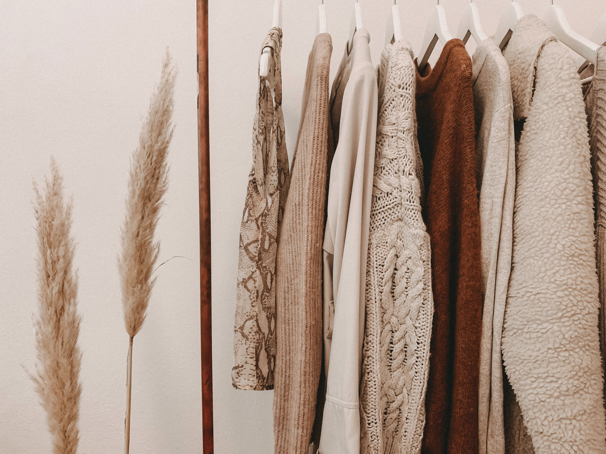 Clothes hanging on a rail