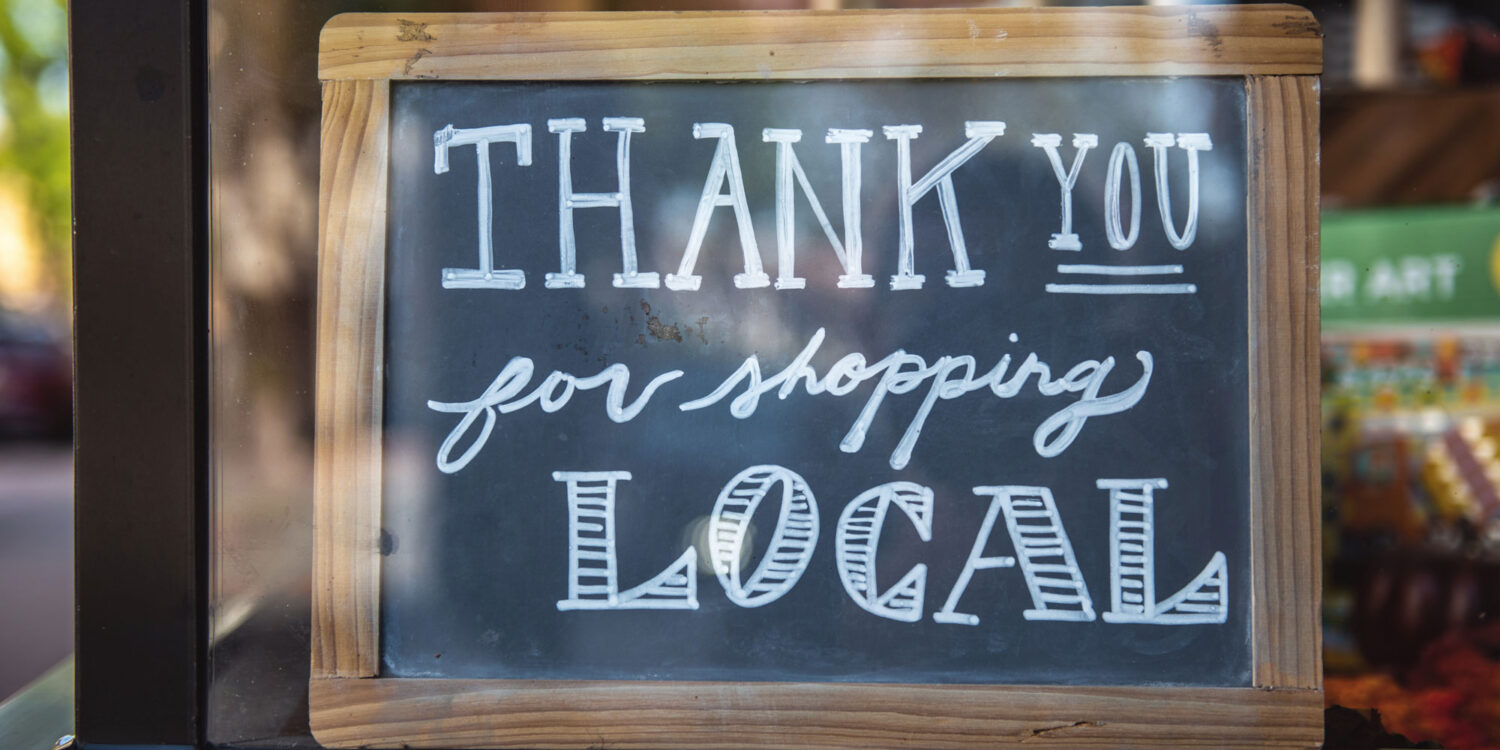 Blackboard in shop window